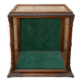 Rare counter display case / exhibition case in walnut display case.