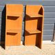 2 asymmetrical bedside tables in oak veneer