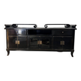 Buffet cabinet oriental, bois laqué et poignées gravées, XXe siècle – Japon