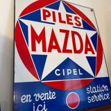 Plaque émaillée piles Mazda
