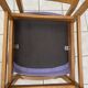 set of 6 kitchen chairs, wood and purple upholstery 1960s