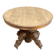Round extendable dining table Napoleon III renovated in 19th-century oak.