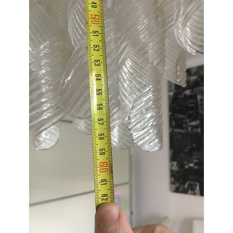 Murano Glass Chandelier "Virgola" Made in Italy Venini Style