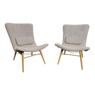 Restored pair of armchairs by Miroslav Navratil