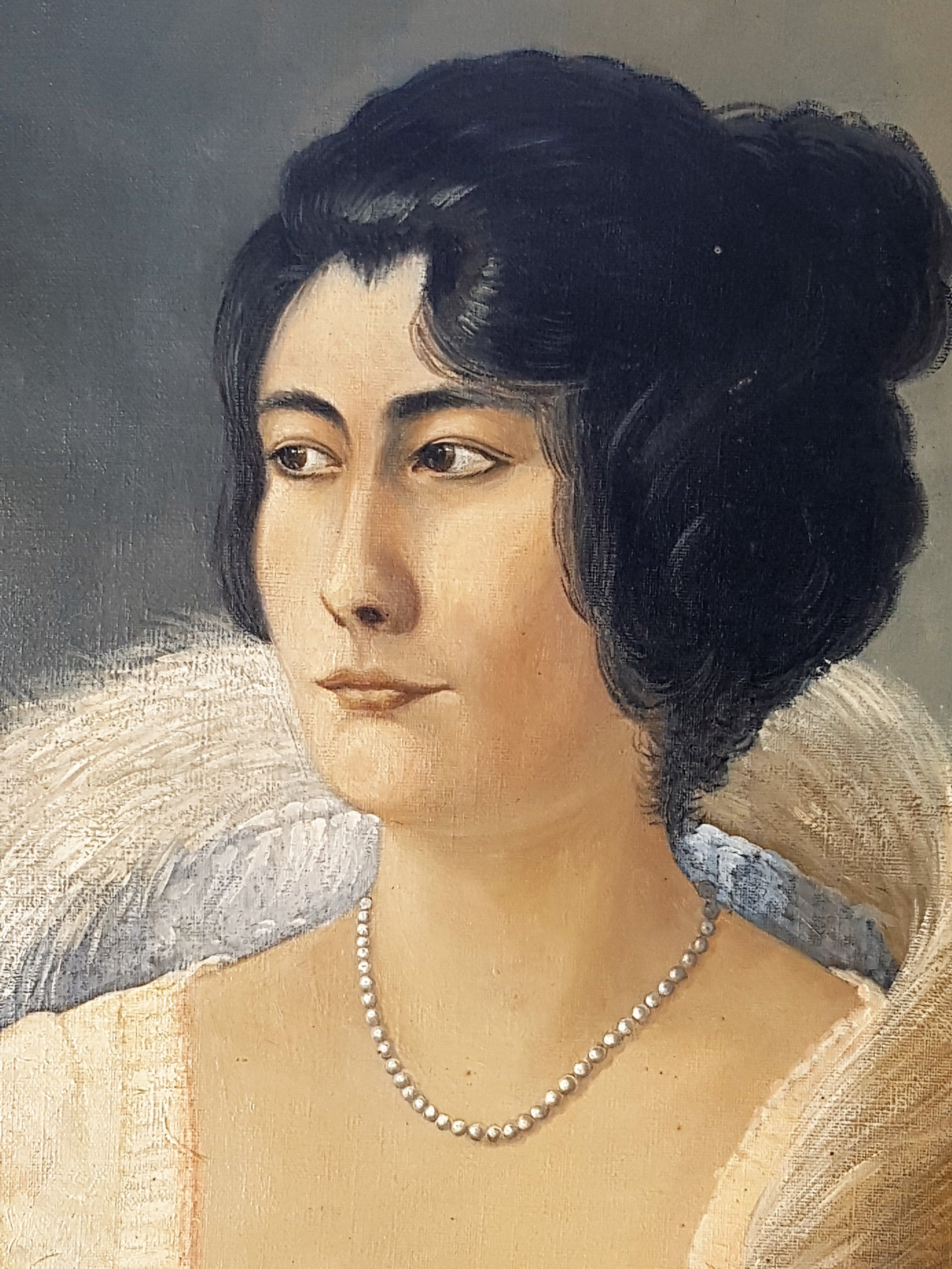 Oil on canvas woman portrait