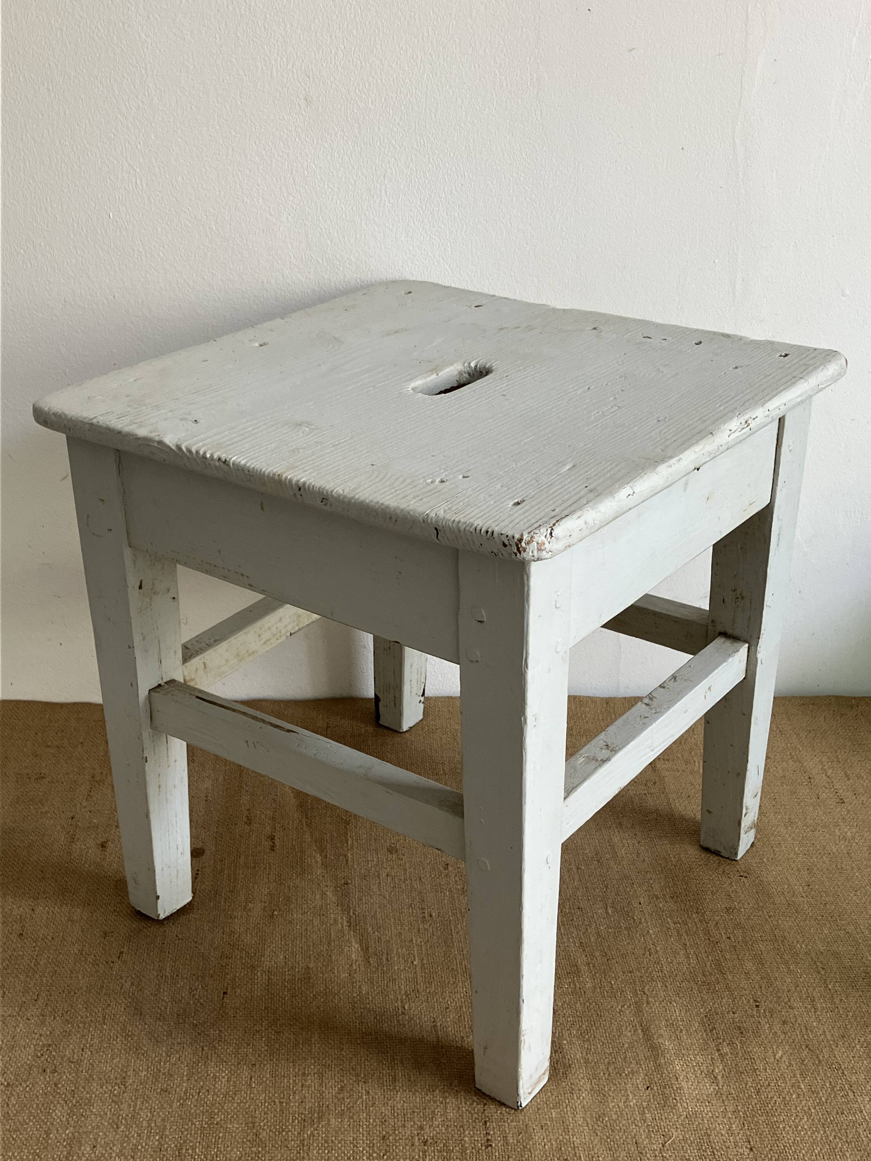 Old workshop stool, running board