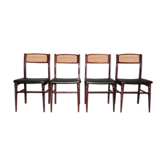 Series of 4 Spanish chairs Mocholi 60s/70s