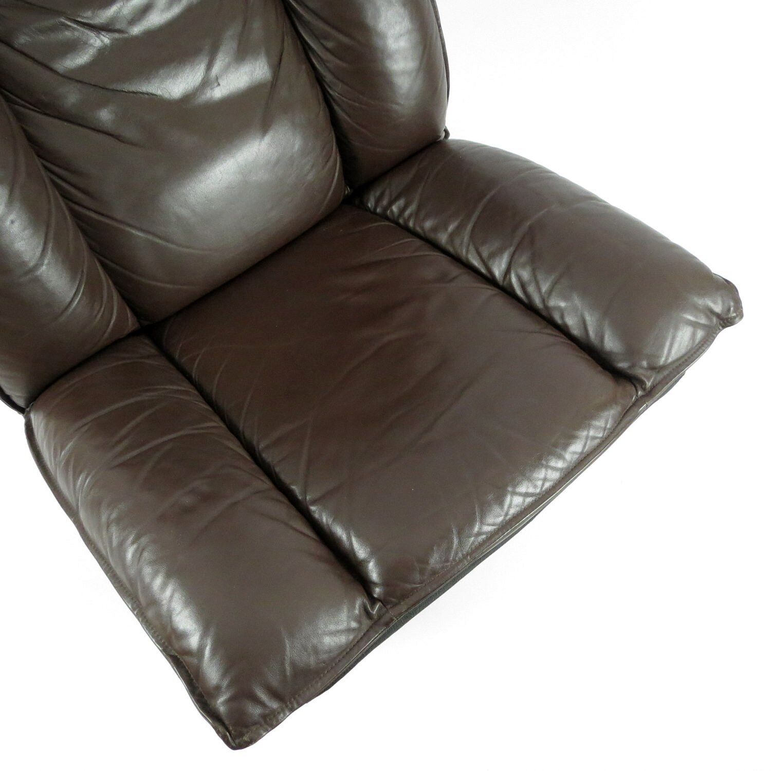 Dutch leather lounge chair from Leolux, 1970s