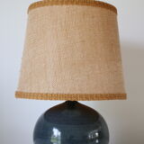 Blue ceramic lamp with lampshade