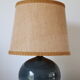 Blue ceramic lamp with lampshade