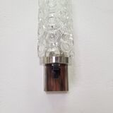Vintage Scandinavian wall lamp in rosewood and glass 1960s