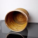 Rattan and copper basket, Italy, 1970