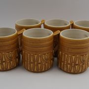 Série 6 mugs céramique BP vintage