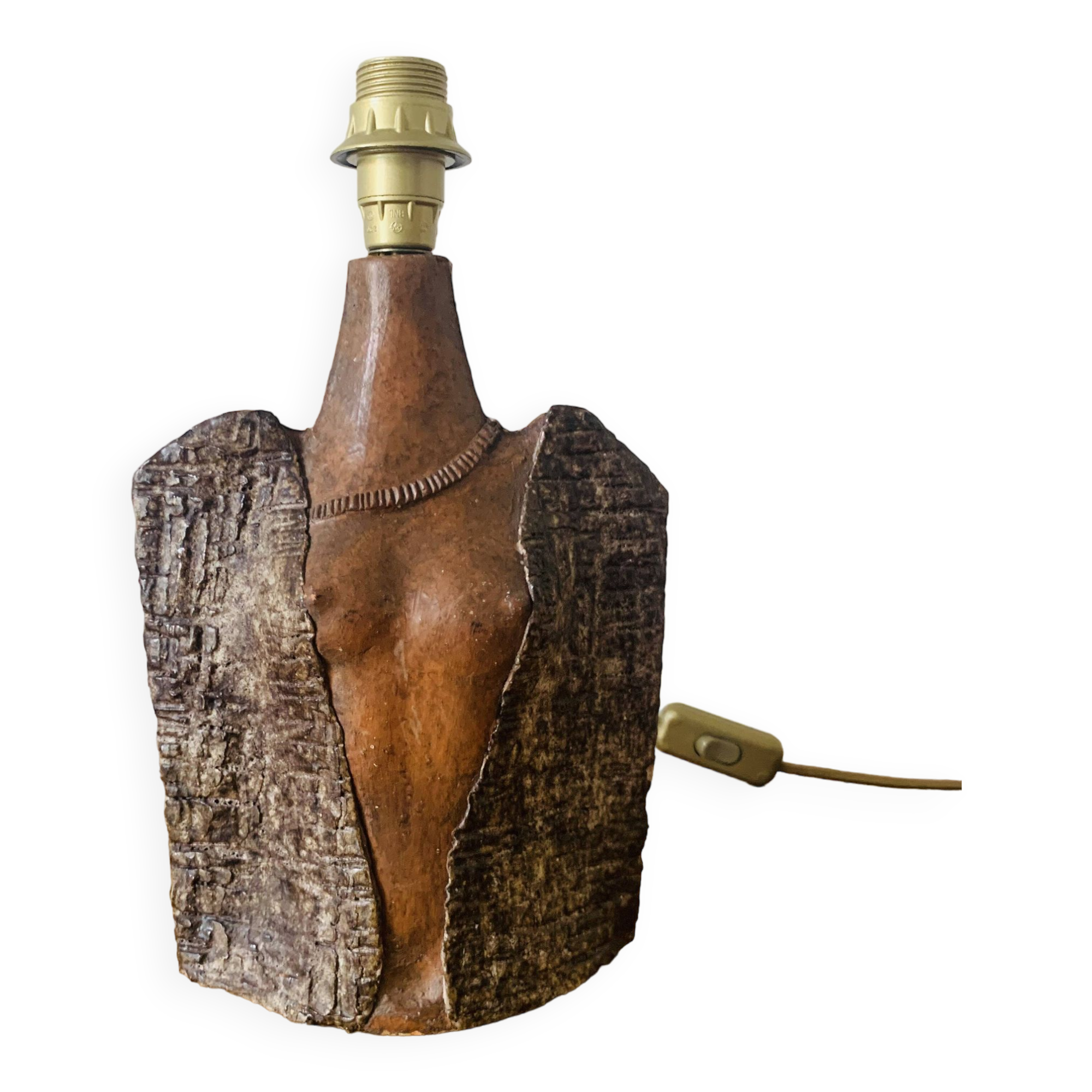 Sandstone lamp in the shape of a woman's bust