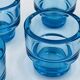 Set of 4 IKEA turquoise aquamarine glass candle holders.