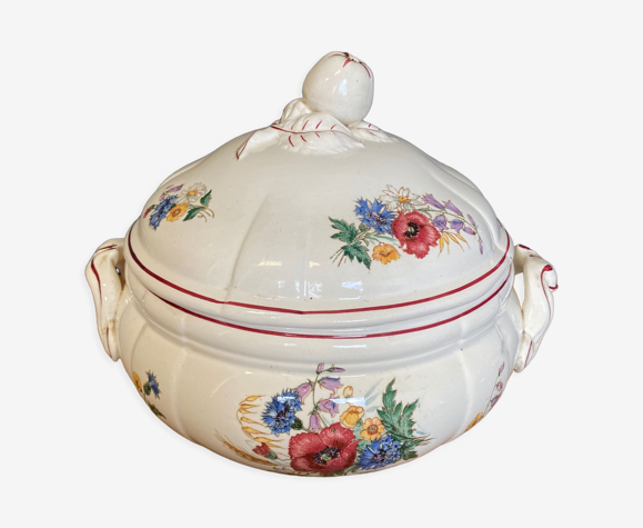 Tureen of the 70s Digoin Sarreguemines model geranium DV DECOR AGRESTE