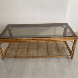 Table basse rotin et bambou
