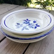 Trio of hollow dishes blue tones