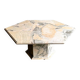 Vintage hexagonal pink and grey marble coffee table, 1980s