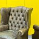 Vintage leather chesterfield wingback armchair-(price is for one Chair)