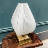 Pair of bedside lamps, glass and brass, 1950