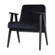 Fauteuil polonais "366" du milieu du siècle en noir, conçu en 1962 par J. Chierowski