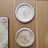 Trivet and Longwy enamel bottle