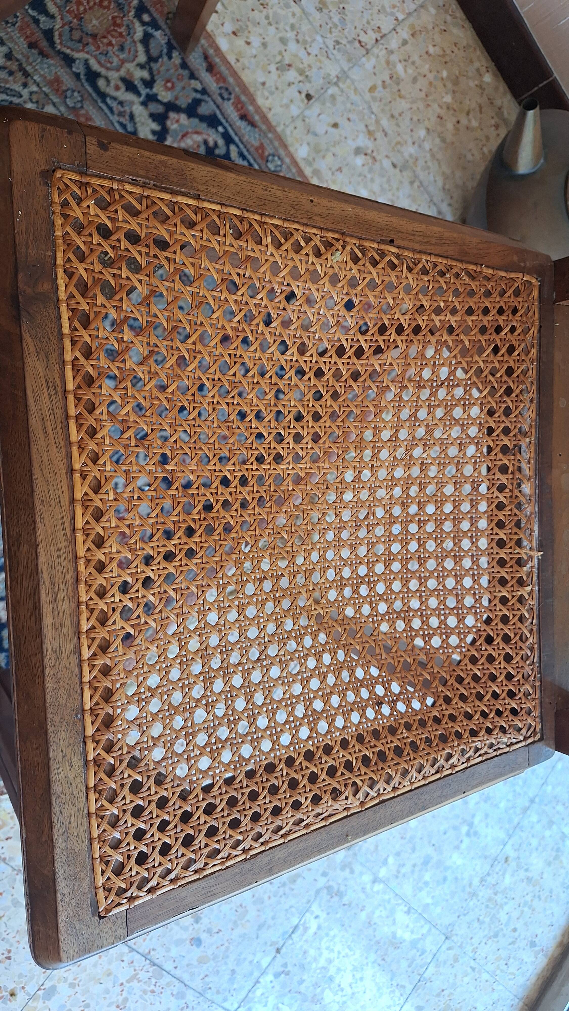 Set of 6 beautiful caned chairs in solid walnut Art Deco style.