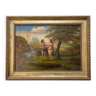 In the flemish taste of the late 16th century adam and eve in the garden of eden oil on panel