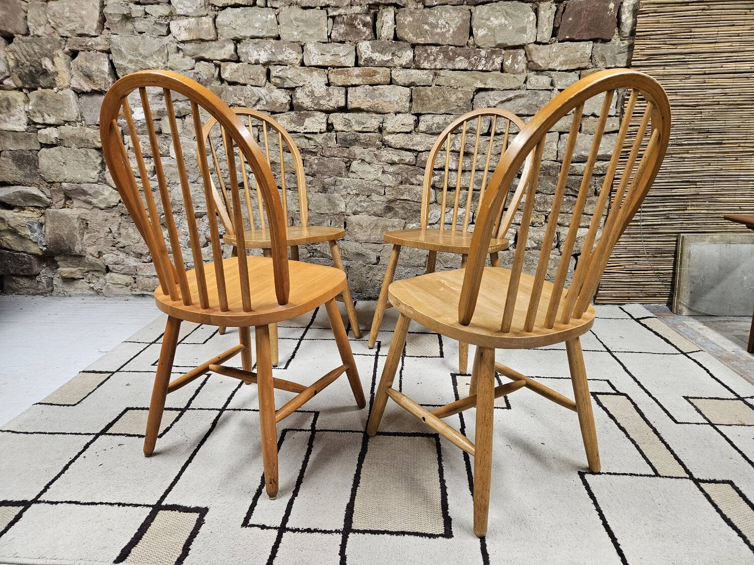 Set of 4 vintage Danish bar chairs