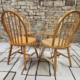 Set of 4 Danish chairs with vintage bars