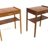 Set of 2 teak and oak bedside tables, Sweden, 1960