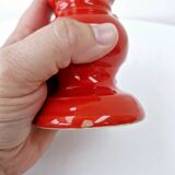 Bougeoir Chandelier Rouge En Céramique Vintage Schramberg Allemagne