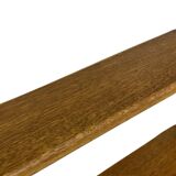 Vintage solid wooden wall rack with 3 shelves 70s oak rack