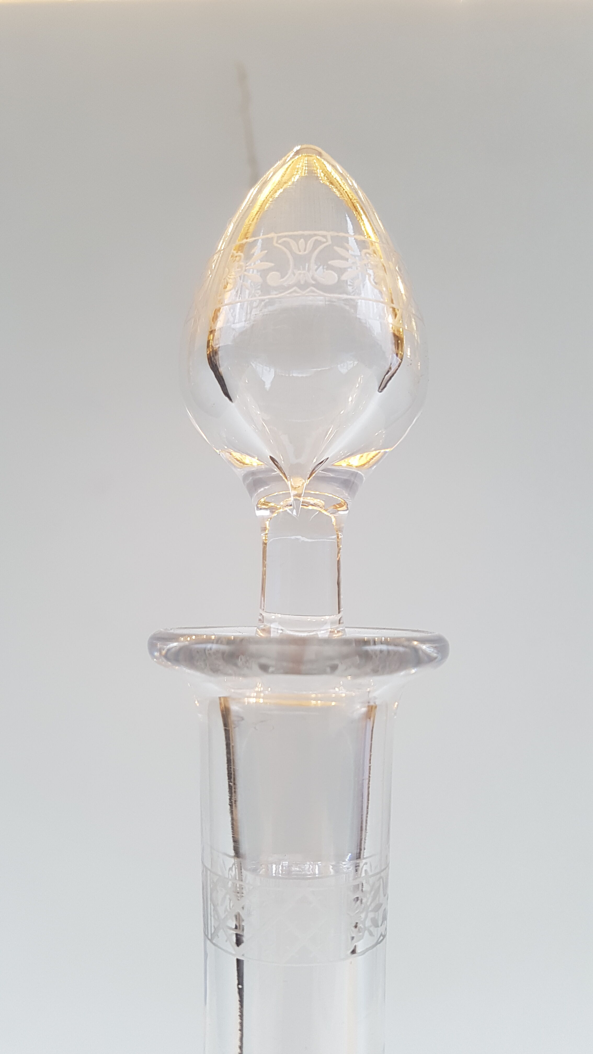 Baccarat crystal carafe, engraved frieze model, circa 1910
