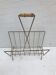 Magazine holder in golden metal and its handle is in bamboo, 1960 vintage