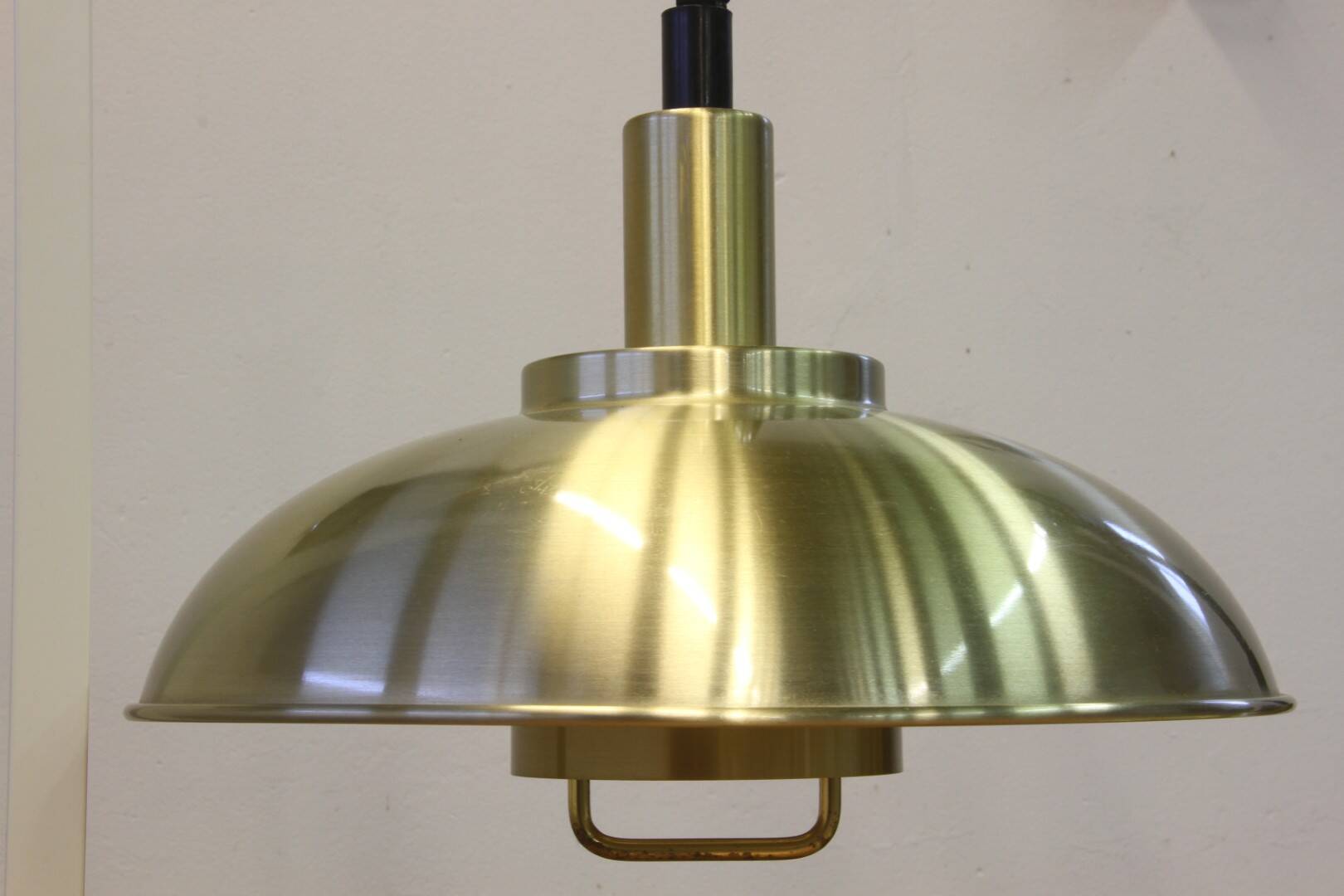 Danish pair of brass colour ceiling lamps attributed to the company Frandsen 1