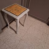 Wooden piano stool painted in linen grey 1950