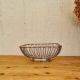 Vintage silver metal basket