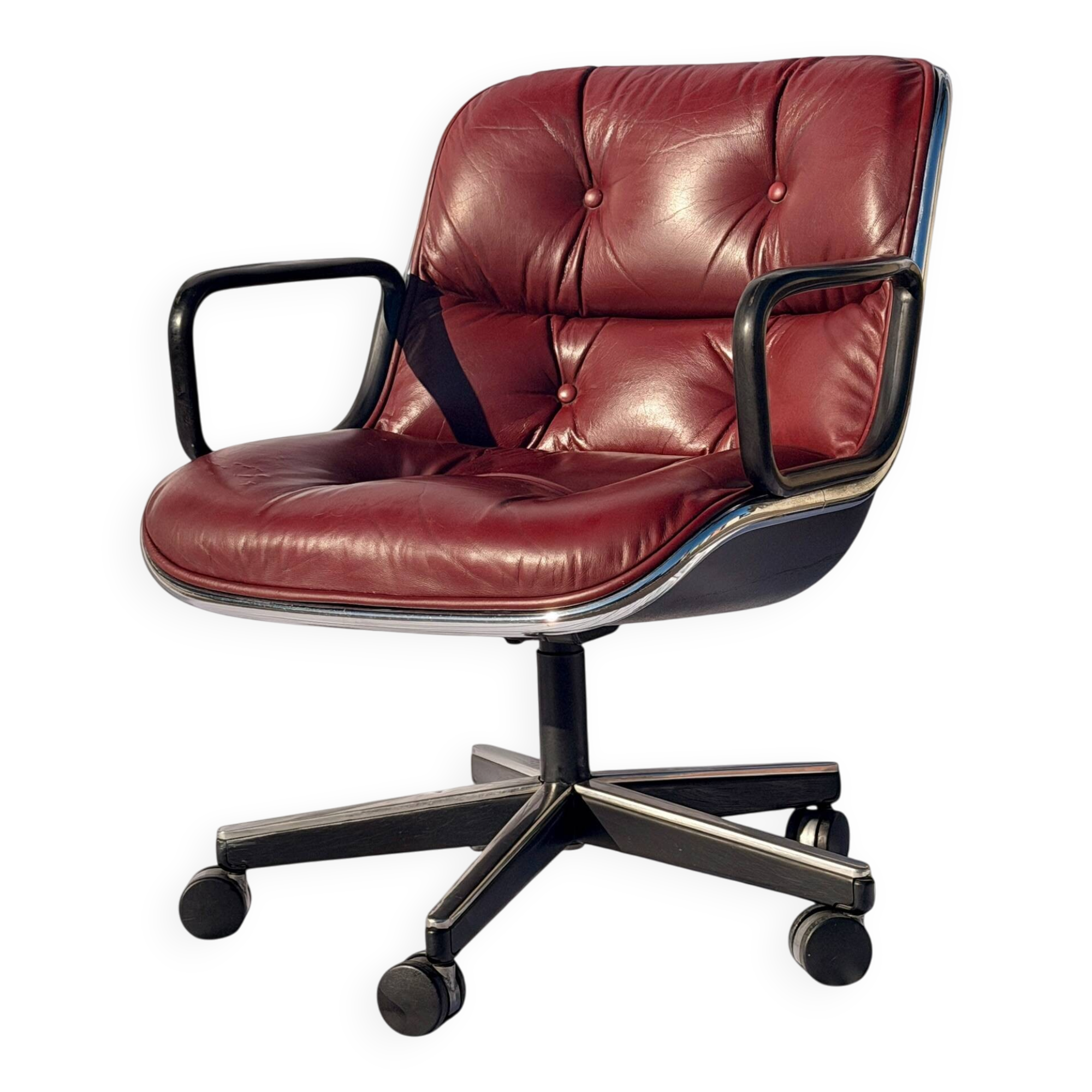 Pollock Office Chair Bordeaux Leather - Knoll International