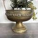 Vintage brass footed bowl, Italian decoration.