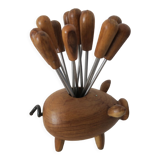 Vintage pig with wooden picks