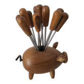 Vintage pig with wooden picks