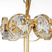 Golden brass chandelier, Sciolari design by Palwa, Germany, 1970s