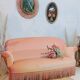 Powder pink toad bench