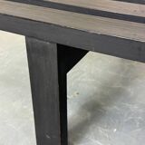 XL Vintage MCM Martin Visser black slat bench coffee table, 1960s