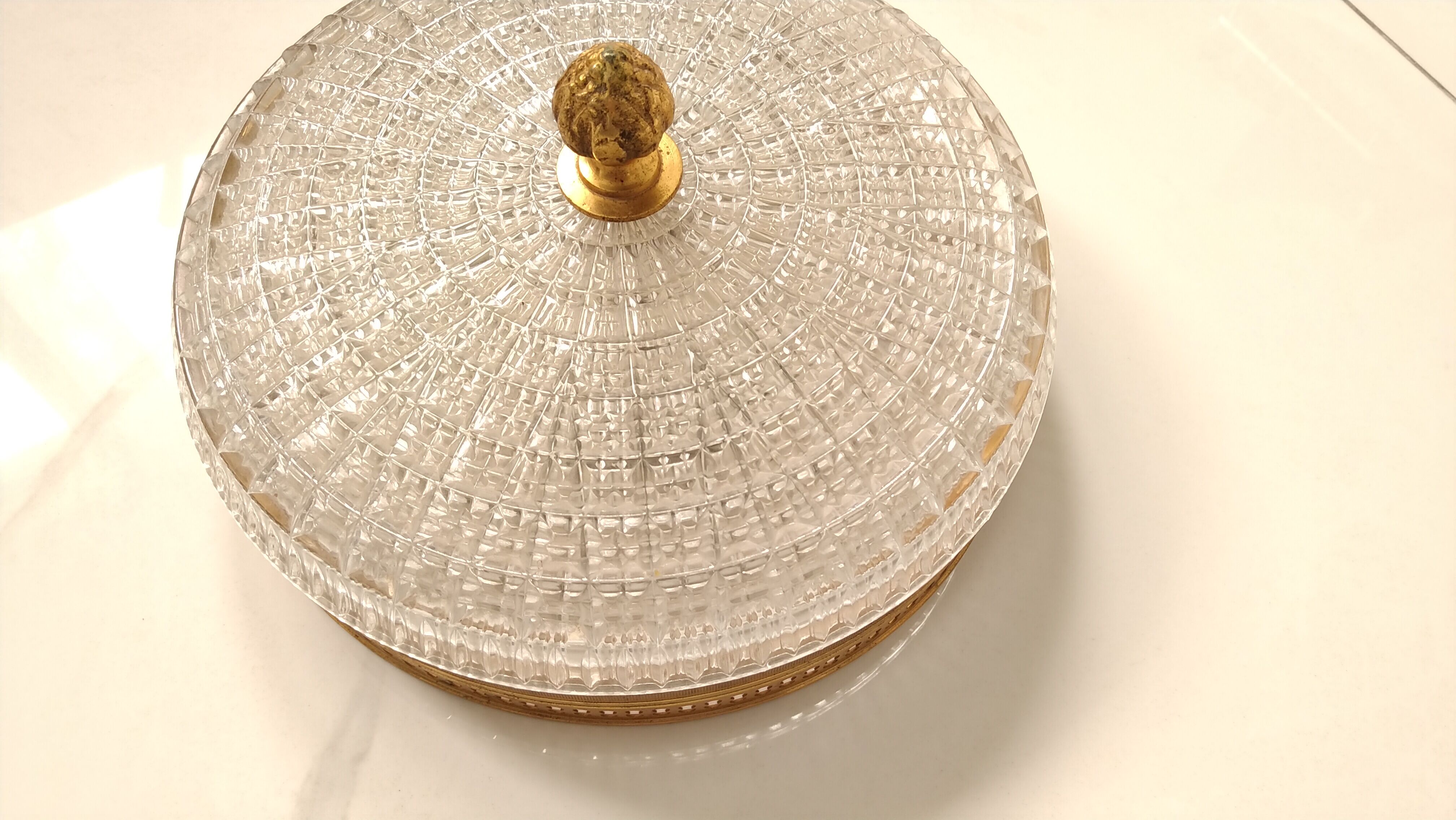 Glass and brass ceiling