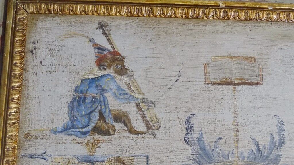 Trumeau de cheminée de style directoire décor au chinois