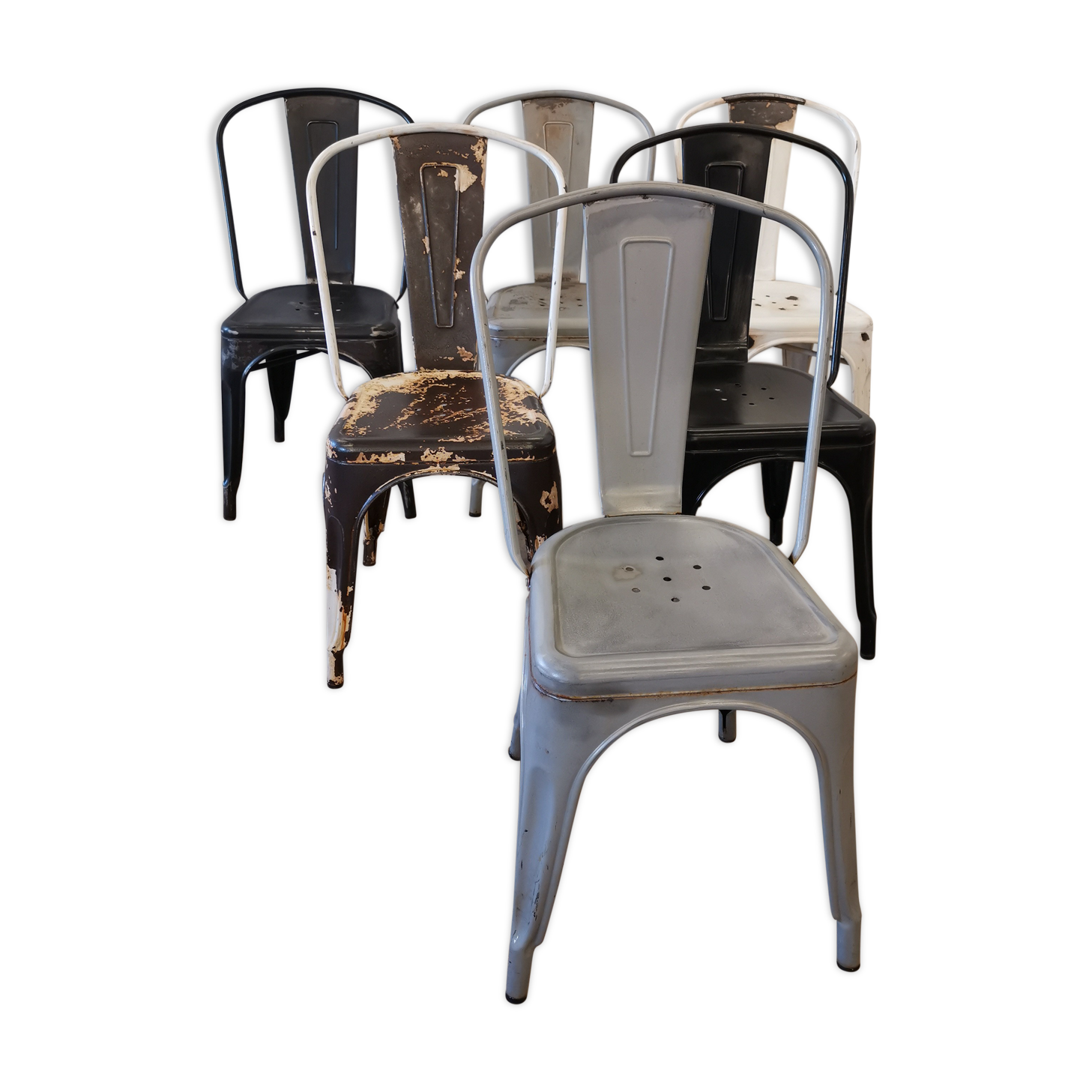 Série de 6 chaises "Tolix"