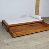Pierre Chapo L03 Daybed In Solid Elm, France 1960s